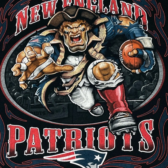 Vintage NEW ENGLAND PATRIOTS T-Shirt Majestic early 00s y2k Mullet sz XL - Picture 4 of 8